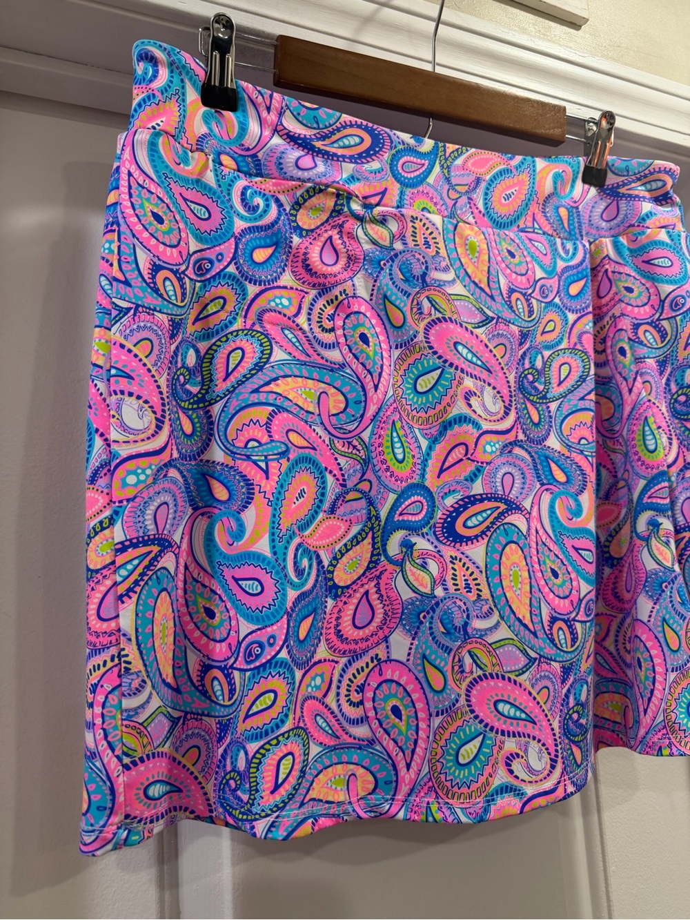 Lulu-B Bright Paisley Skort Skirt Size Large - Picture 3 of 16